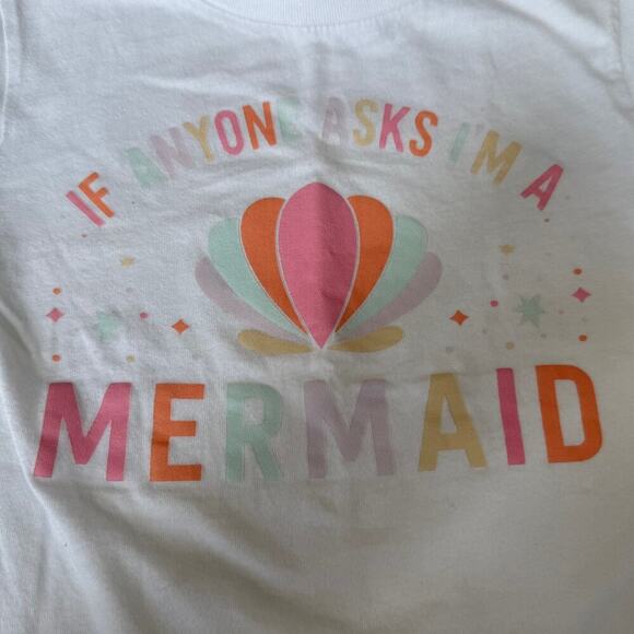 BELLA+CANVAS Kids White I'm A Mermaid Short Sleeve Top Size 2T - Picture 3 of 5